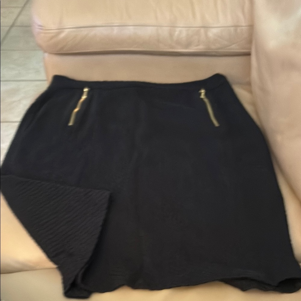 Michael Kors Black Skirt with Gold Zippers